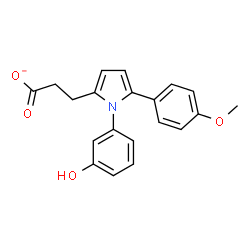 ChemSpider 2D Image | 3-[1-(3-Hydroxyphenyl)-5-(4-methoxyphenyl)-1H-pyrrol-2-yl]propanoate | C20H18NO4
