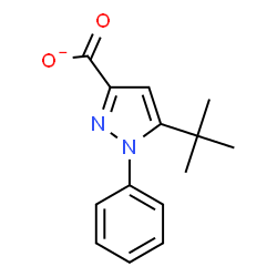 ChemSpider 2D Image | 5-(2-Methyl-2-propanyl)-1-phenyl-1H-pyrazole-3-carboxylate | C14H15N2O2