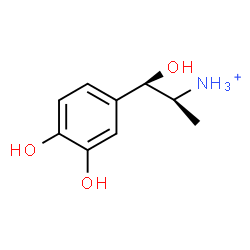 ChemSpider 2D Image | (1R,2S)-1-(3,4-Dihydroxyphenyl)-1-hydroxy-2-propanaminium | C9H14NO3