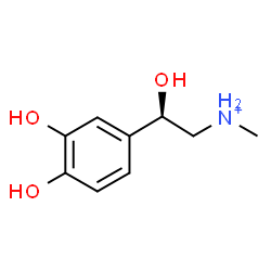 ChemSpider 2D Image | (2R)-2-(3,4-Dihydroxyphenyl)-2-hydroxy-N-methylethanaminium | C9H14NO3