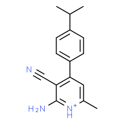 ChemSpider 2D Image | 2-Amino-3-cyano-4-(4-isopropylphenyl)-6-methylpyridinium | C16H18N3
