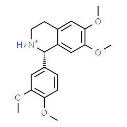 ChemSpider 2D Image | (1S)-1-(3,4-Dimethoxyphenyl)-6,7-dimethoxy-1,2,3,4-tetrahydroisoquinolinium | C19H24NO4