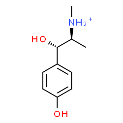 ChemSpider 2D Image | (1S,2S)-1-Hydroxy-1-(4-hydroxyphenyl)-N-methyl-2-propanaminium | C10H16NO2
