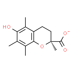 ChemSpider 2D Image | (2S)-6-Hydroxy-2,5,7,8-tetramethyl-2-chromanecarboxylate | C14H17O4