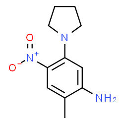 ChemSpider 2D Image | 2-Methyl-4-nitro-5-(1-pyrrolidinyl)aniline | C11H15N3O2