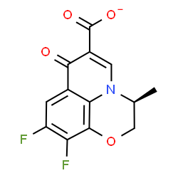 ChemSpider 2D Image | (3S)-9,10-Difluoro-3-methyl-7-oxo-2,3-dihydro-7H-[1,4]oxazino[2,3,4-ij]quinoline-6-carboxylate | C13H8F2NO4