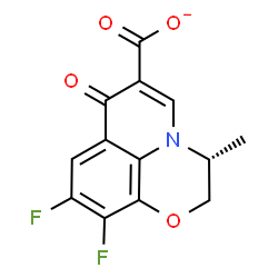 ChemSpider 2D Image | (3R)-9,10-Difluoro-3-methyl-7-oxo-2,3-dihydro-7H-[1,4]oxazino[2,3,4-ij]quinoline-6-carboxylate | C13H8F2NO4
