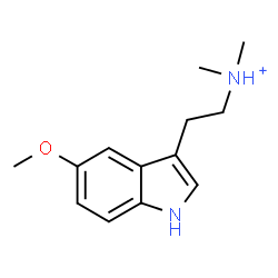 ChemSpider 2D Image | 2-(5-Methoxy-1H-indol-3-yl)-N,N-dimethylethanaminium | C13H19N2O