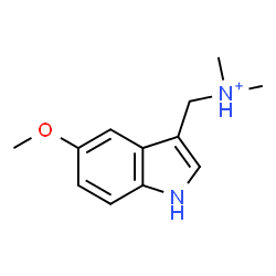 ChemSpider 2D Image | (5-Methoxy-1H-indol-3-yl)-N,N-dimethylmethanaminium | C12H17N2O