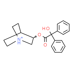 ChemSpider 2D Image | (3S)-3-[2-Hydroxy(diphenyl)acetoxy]-1-azoniabicyclo[2.2.2]octane | C21H24NO3