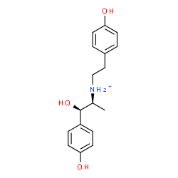ChemSpider 2D Image | (1R,2S)-1-Hydroxy-1-(4-hydroxyphenyl)-N-[2-(4-hydroxyphenyl)ethyl]-2-propanaminium | C17H22NO3