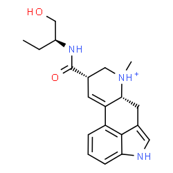 ChemSpider 2D Image | (8alpha)-8-{[(2S)-1-Hydroxy-2-butanyl]carbamoyl}-6-methyl-9,10-didehydroergolin-6-ium | C20H26N3O2
