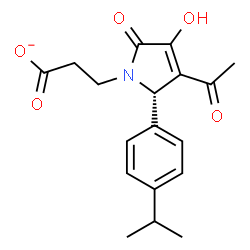 ChemSpider 2D Image | 3-[(2S)-3-Acetyl-4-hydroxy-2-(4-isopropylphenyl)-5-oxo-2,5-dihydro-1H-pyrrol-1-yl]propanoate | C18H20NO5