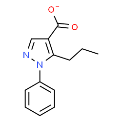 ChemSpider 2D Image | 1-Phenyl-5-propyl-1H-pyrazole-4-carboxylate | C13H13N2O2