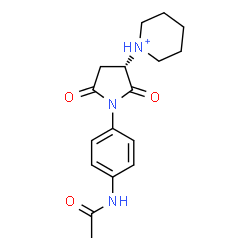 ChemSpider 2D Image | 1-[(3S)-1-(4-Acetamidophenyl)-2,5-dioxo-3-pyrrolidinyl]piperidinium | C17H22N3O3