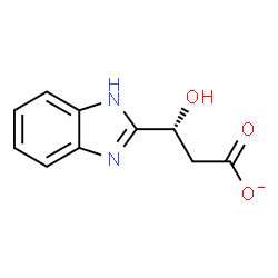 ChemSpider 2D Image | (3R)-3-(1H-Benzimidazol-2-yl)-3-hydroxypropanoate | C10H9N2O3