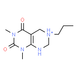 ChemSpider 2D Image | 6,8-Dimethyl-5,7-dioxo-3-propyl-1,2,3,4,5,6,7,8-octahydropyrimido[4,5-d]pyrimidin-3-ium | C11H19N4O2