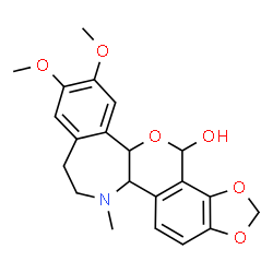 ChemSpider 2D Image | 10,11-Dimethoxy-6-methyl-5b,6,7,8,12b,14-hexahydro[1,3]dioxolo[7,8]isochromeno[3,4-a][3]benzazepin-14-ol | C21H23NO6