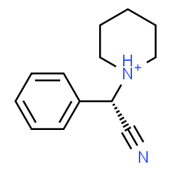 ChemSpider 2D Image | 1-[(S)-Cyano(phenyl)methyl]piperidinium | C13H17N2