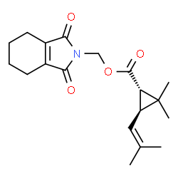 ChemSpider 2D Image | (1,3-Dioxo-1,3,4,5,6,7-hexahydro-2H-isoindol-2-yl)methyl (1S,3S)-2,2-dimethyl-3-(2-methyl-1-propen-1-yl)cyclopropanecarboxylate | C19H25NO4