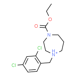 ChemSpider 2D Image | 1-(2,4-Dichlorobenzyl)-4-(ethoxycarbonyl)-1,4-diazepan-1-ium | C15H21Cl2N2O2