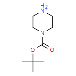 ChemSpider 2D Image | 1-(tert-Butoxycarbonyl)piperazin-1-ium | C9H19N2O2