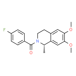 ChemSpider 2D Image | [(1S)-6,7-Dimethoxy-1-methyl-3,4-dihydro-2(1H)-isoquinolinyl](4-fluorophenyl)methanone | C19H20FNO3