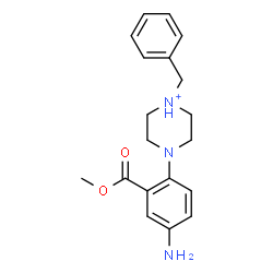 ChemSpider 2D Image | 4-[4-Amino-2-(methoxycarbonyl)phenyl]-1-benzylpiperazin-1-ium | C19H24N3O2