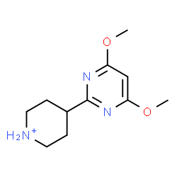 ChemSpider 2D Image | 4-(4,6-Dimethoxy-2-pyrimidinyl)piperidinium | C11H18N3O2