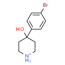 ChemSpider 2D Image | 4-(4-Bromophenyl)-4-hydroxypiperidinium | C11H15BrNO