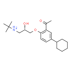 ChemSpider 2D Image | (2S)-3-(2-Acetyl-4-cyclohexylphenoxy)-2-hydroxy-N-(2-methyl-2-propanyl)-1-propanaminium | C21H34NO3
