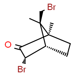 ChemSpider 2D Image | (1R,3S,4S,7R)-3-Bromo-7-(bromomethyl)-1,7-dimethylbicyclo[2.2.1]heptan-2-one | C10H14Br2O