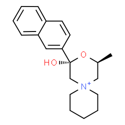 ChemSpider 2D Image | (2R,4S)-2-Hydroxy-4-methyl-2-(2-naphthyl)-3-oxa-6-azoniaspiro[5.5]undecane | C20H26NO2