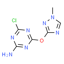 ChemSpider 2D Image | 4-Chloro-6-[(1-methyl-1H-1,2,4-triazol-3-yl)oxy]-1,3,5-triazin-2-amine | C6H6ClN7O