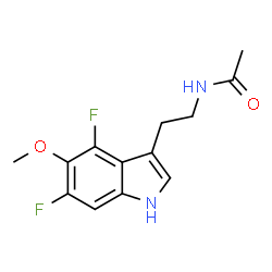 ChemSpider 2D Image | N-[2-(4,6-Difluoro-5-methoxy-1H-indol-3-yl)ethyl]acetamide | C13H14F2N2O2