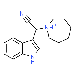 ChemSpider 2D Image | 1-[(R)-Cyano(1H-indol-3-yl)methyl]azepanium | C16H20N3