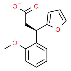 ChemSpider 2D Image | (3R)-3-(2-Furyl)-3-(2-methoxyphenyl)propanoate | C14H13O4