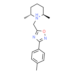 ChemSpider 2D Image | (2R,6R)-2,6-Dimethyl-1-{[3-(4-methylphenyl)-1,2,4-oxadiazol-5-yl]methyl}piperidinium | C17H24N3O