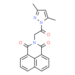 ChemSpider 2D Image | 2-[2-(3,5-Dimethyl-1H-pyrazol-1-yl)-2-oxoethyl]-1H-benzo[de]isoquinoline-1,3(2H)-dione | C19H15N3O3