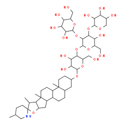 ChemSpider 2D Image | Spirosolan-3-yl hexopyranosyl-(1->2)-[pentopyranosyl-(1->3)]hexopyranosyl-(1->4)hexopyranoside | C50H83NO21