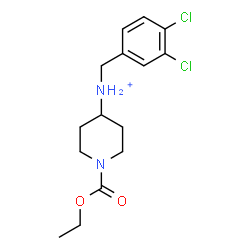 ChemSpider 2D Image | N-(3,4-Dichlorobenzyl)-1-(ethoxycarbonyl)-4-piperidinaminium | C15H21Cl2N2O2