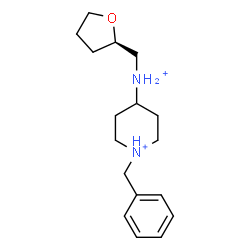 ChemSpider 2D Image | 1-Benzyl-4-{[(2R)-tetrahydro-2-furanylmethyl]ammonio}piperidinium | C17H28N2O