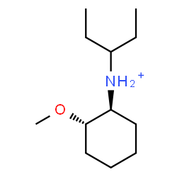 ChemSpider 2D Image | (1S,2S)-2-Methoxy-N-(3-pentanyl)cyclohexanaminium | C12H26NO