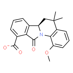 ChemSpider 2D Image | (6aR)-1-Methoxy-5,5-dimethyl-11-oxo-5,6,6a,11-tetrahydroisoindolo[2,1-a]quinoline-10-carboxylate | C20H18NO4