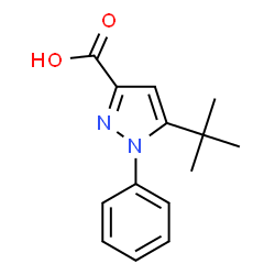 ChemSpider 2D Image | 5-(tert-butyl)-1-phenyl-1H-pyrazole-3-carboxylic acid | C14H16N2O2