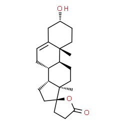 ChemSpider 2D Image | (3R,8R,9S,10R,13R,14R,17R)-3-Hydroxy-10,13-dimethyl-1,2,3,3',4,4',7,8,9,10,11,12,13,14,15,16-hexadecahydro-5'H-spiro[cyclopenta[a]phenanthrene-17,2'-furan]-5'-one | C22H32O3