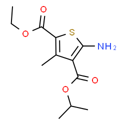 ChemSpider 2D Image | 2-Ethyl 4-isopropyl 5-amino-3-methyl-2,4-thiophenedicarboxylate | C12H17NO4S