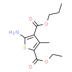 ChemSpider 2D Image | 2-Ethyl 4-propyl 5-amino-3-methyl-2,4-thiophenedicarboxylate | C12H17NO4S
