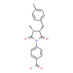ChemSpider 2D Image | 4-[(3R,4S)-3-Methyl-4-(4-methylbenzyl)-2,5-dioxo-1-pyrrolidinyl]benzoate | C20H18NO4