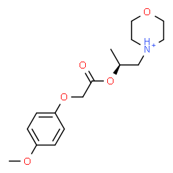 ChemSpider 2D Image | 4-{(2S)-2-[2-(4-Methoxyphenoxy)acetoxy]propyl}morpholin-4-ium | C16H24NO5